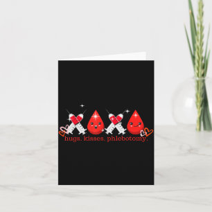Hugs Kiss Phlebotomy Valentines Phlebotomist Lab T Card