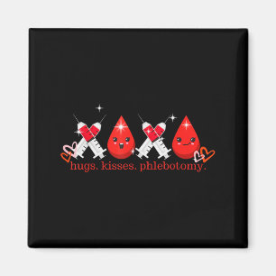 Hugs Kiss Phlebotomy Valentines Phlebotomist Lab T Magnet