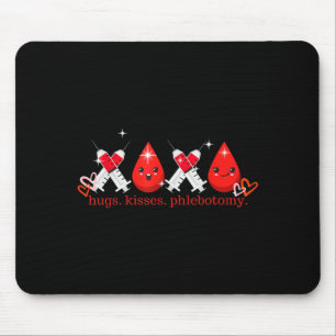 Hugs Kiss Phlebotomy Valentines Phlebotomist Lab T Mouse Mat