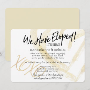Hugs, Kisses and Hearts Elopement Party Invitation