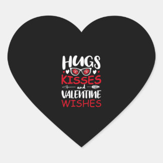 hugs kisses and valentine wishes heart sticker