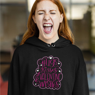 Hugs, kisses and Valentine Wishes, Hearts, Love  Hoodie