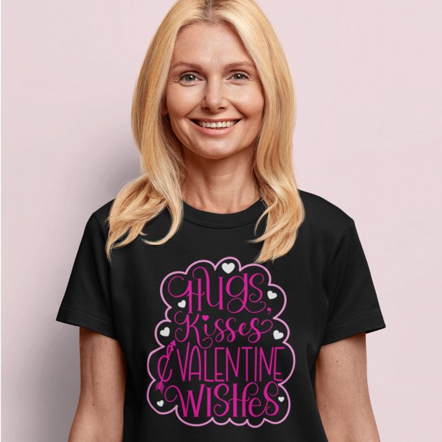 Hugs, kisses and Valentine Wishes, Hearts, Love  T-Shirt (Creator Uploaded)
