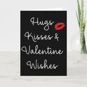 Hugs Kisses And Valentine Wishes Love Tee Adults M Card