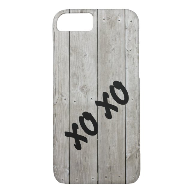 Hugs & Kisses Barn Board iPhone 7 Case (Back)
