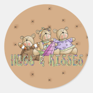 Hugs & Kisses Classic Round Sticker