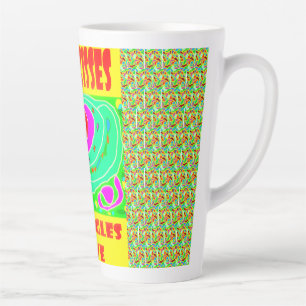 Hugs Kisses design for kids fun brite colours Latte Mug