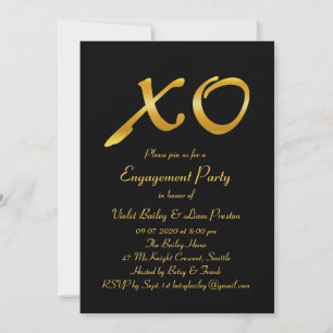 Hugs & Kisses Engagement Party Invitation