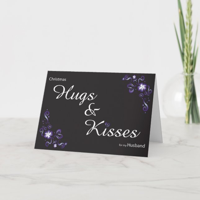 hugs&kisses for my husband holiday card (Front)
