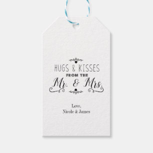 HUGS & KISSES From the MR. & MRS. Wedding Favour Gift Tags