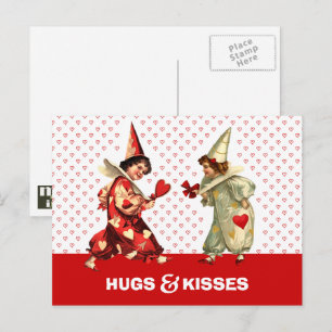 Hugs & Kisses Funny Kids Valentine's Day Postcards