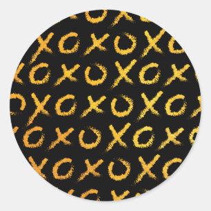 Hugs & Kisses (gold) Classic Round Sticker