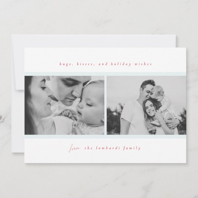 Hugs, Kisses, Holiday Wishes Announcement (Front)