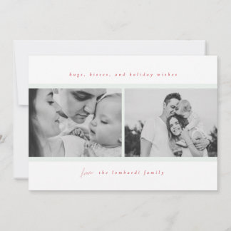 Hugs, Kisses, Holiday Wishes Green Announcement