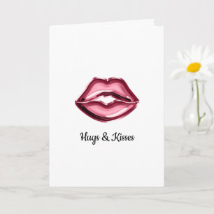 Hugs Kisses Lips Card