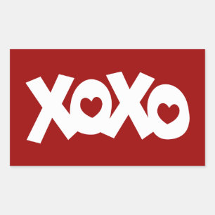 Hugs & Kisses Love & Hearts Rectangular Sticker