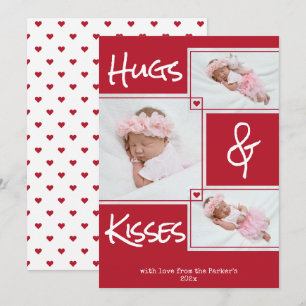 Hugs & Kisses Multi photo Valentine Greeting