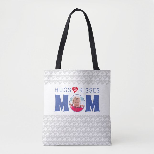 Hugs Kisses Mum Custom Photo Tote (Front)