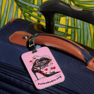 Hugs & Kisses Polka Radio Luggage Tag By Gaile