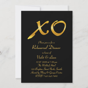 Hugs & Kisses Rehearsal Dinner Invitation
