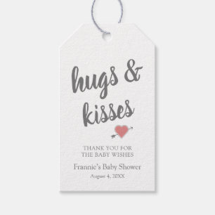 Hugs & Kisses thank you Baby Shower Gift Tags