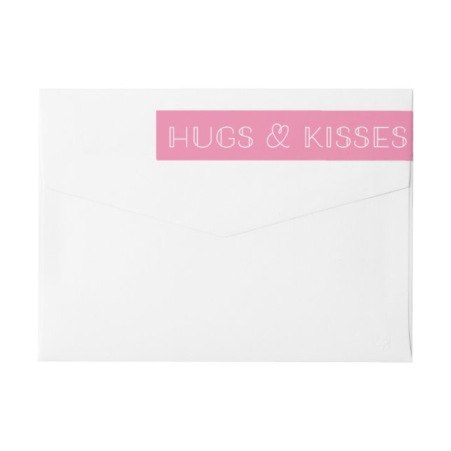 Hugs & Kisses Valentine's Day Return Address Label (Back)