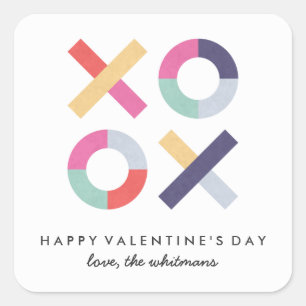 Hugs + Kisses Valentine's Day Sticker - Powder