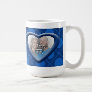 Hugs & Kisses XOXO Heart Photo Mug Blue