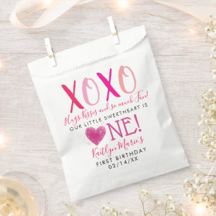 Hugs & Kisses (XOXO) Valentine's Day 1st Birthday Favour Bags