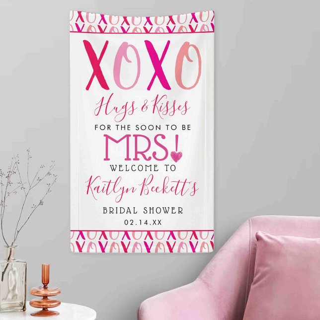 Hugs & Kisses (XOXO) Valentine's Day Bridal Shower Banner (Creator Uploaded)