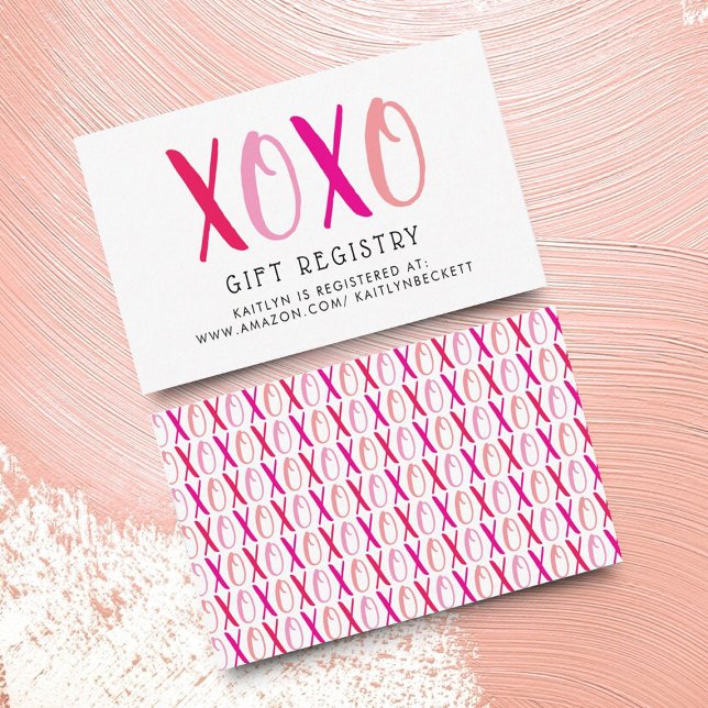 Hugs & Kisses (XOXO) Valentine's Day Bridal Shower Enclosure Card (Creator Uploaded)