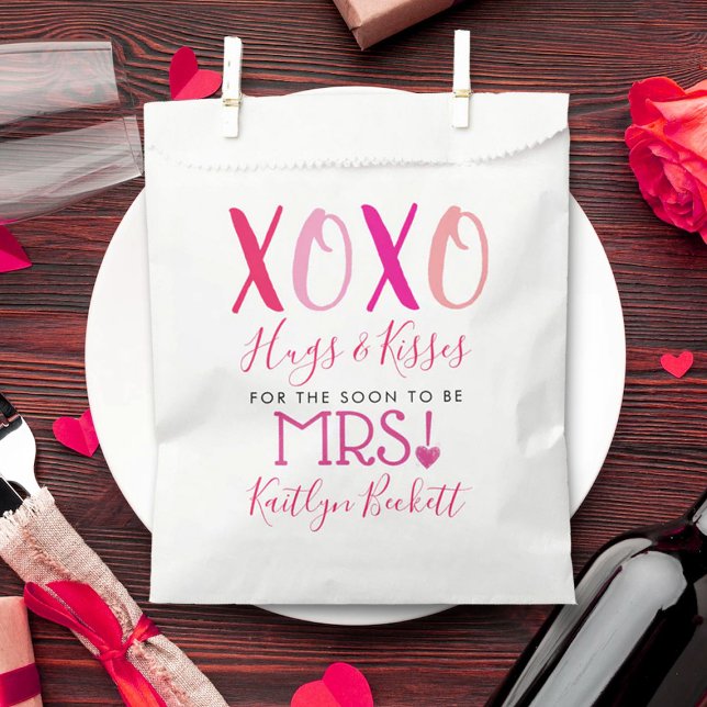 Hugs & Kisses (XOXO) Valentine's Day Bridal Shower Favour Bags (Creator Uploaded)