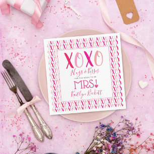 Hugs & Kisses (XOXO) Valentine's Day Bridal Shower Napkin