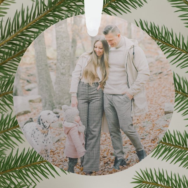 Hugs Love and Joy | Stylish Trendy Christmas Photo Ornament (Creator Uploaded)