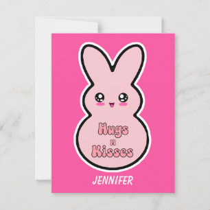 Hugs n kisses Cute rabbit valentine's day card