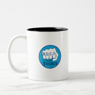 HUGS NOT THUGS Two-Tone COFFEE MUG