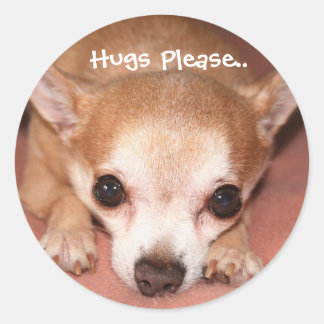 Hugs Please.. Classic Round Sticker