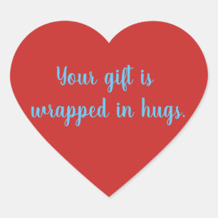 Hugs quote Heart Sticker