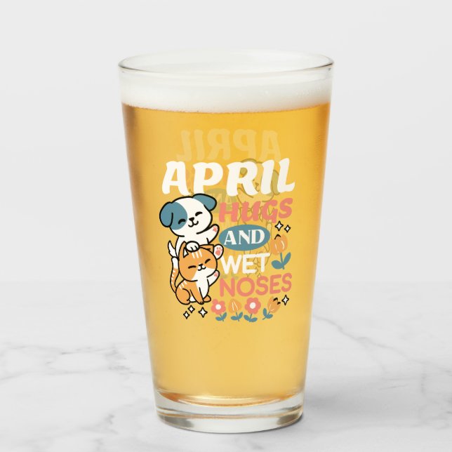 Hugs, Wet Noses, and Spring Vibes – Playful Pet Glass (Front Filled)