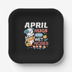 Hugs, Wet Noses, and Spring Vibes – Playful Pet Paper Plate