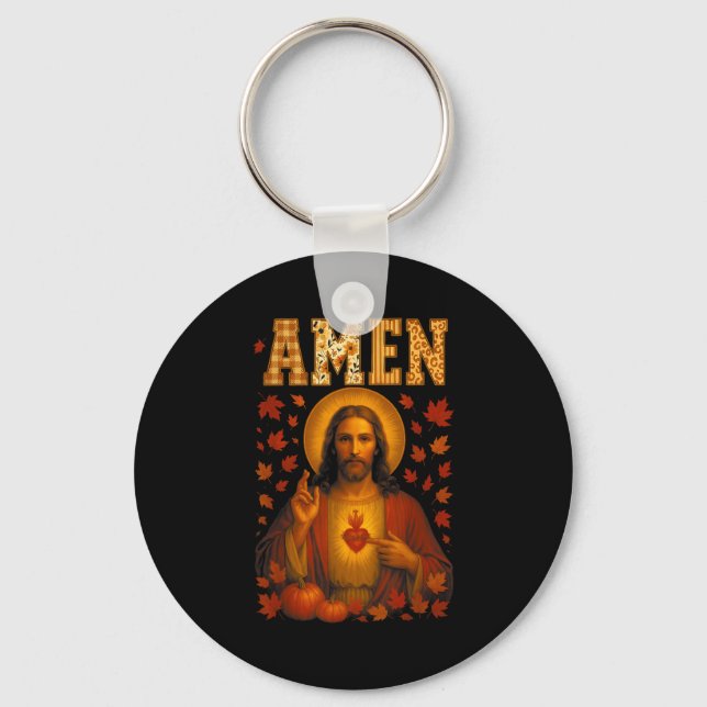 Hugvyn Amen Fall Jesus Christian Bible Verses Than Key Ring (Front)