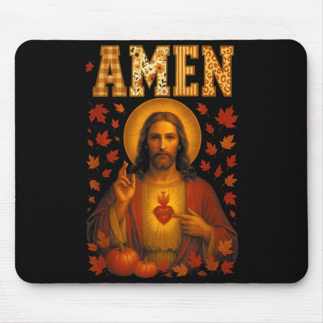 Hugvyn Amen Fall Jesus Christian Bible Verses Than Mouse Mat (Front)