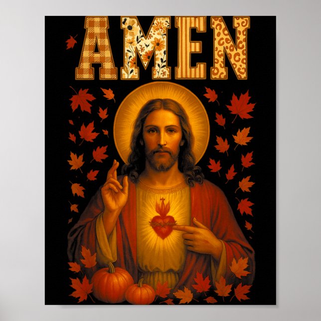 Hugvyn Amen Fall Jesus Christian Bible Verses Than Poster (Front)