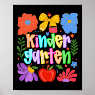 Hugvyn Back To School Kindergarten Preppy Teacher  Poster