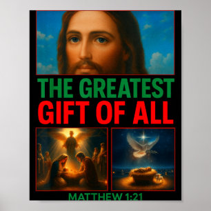 Hugvyn Christmas Baby Jesus Nativity Scene Christi Poster