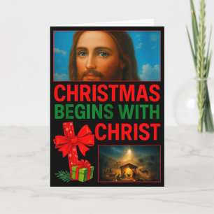 Hugvyn Christmas Begins With Christ Jesus Cross Ch Card