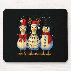 Hugvyn Christmas_ Funny Santa Goose Silly Merry Go Mouse Mat