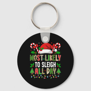 Hugvyn Christmas Most Likely To Sleigh All Day Mat Key Ring