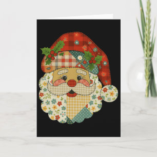 Hugvyn Christmas Santa Claus Patchwork Matching Fa Card