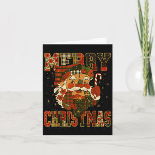 Hugvyn Christmas_ Santa Claus Patchwork Merry Chri Card